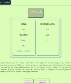 visuel de l'application node JS Générateur d'Histoires Interactif et Créatif